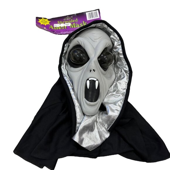 Shrouded Alien Mask With See-Thru 3-D Bubble Eyes NWT Costume Accessory - Picture 1 of 3